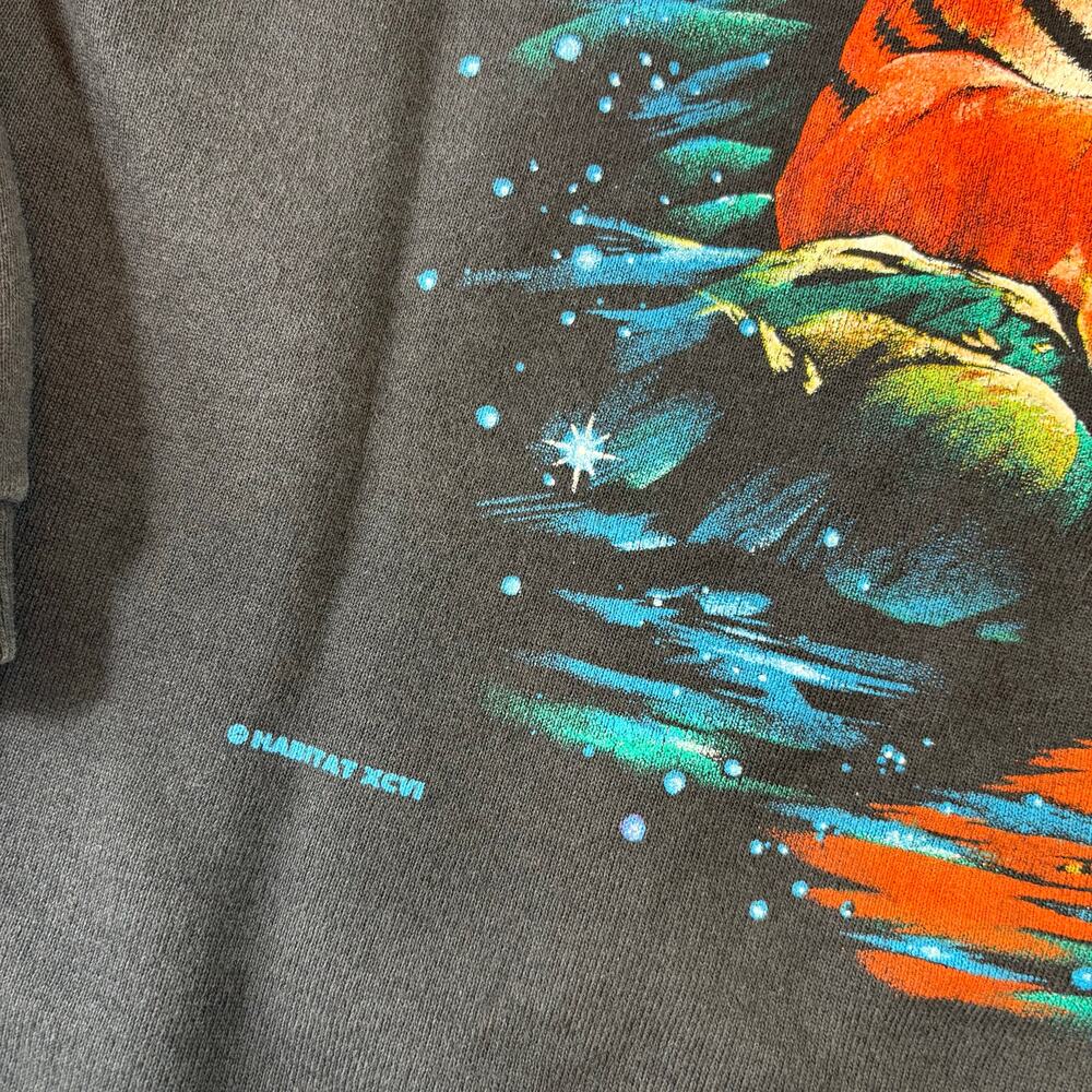 Vintage 90s Majestic Tiger Black Crewneck Sweatshirt, Size L, Made in USA - Picture 5 of 7